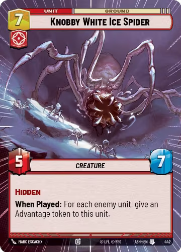 Knobby White Ice Spider (Hyperspace) (442), Ashes of the Empire — Star Wars card price