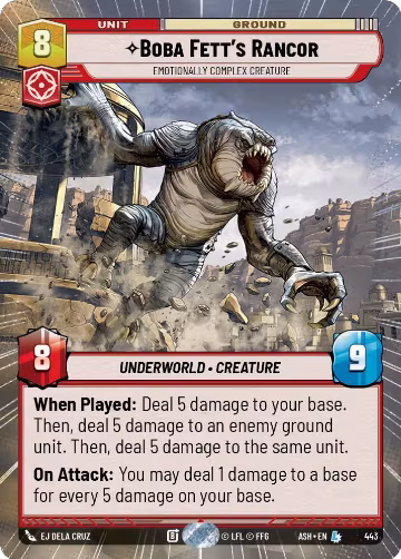 Boba Fett's Rancor - Emotionally Complex Creature (Hyperspace) (443), Ashes of the Empire — Star Wars card price