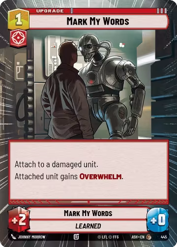 Mark My Words (Hyperspace) (445), Ashes of the Empire — Star Wars card price