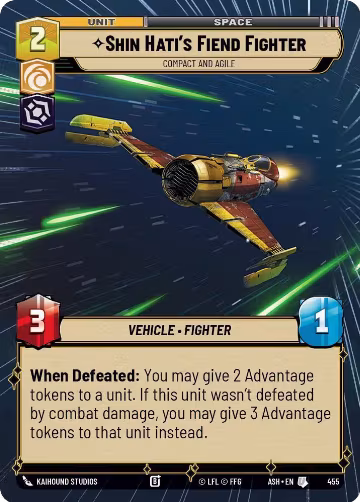Shin Hati's Fiend Fighter - Compact and Agile (Hyperspace) (455), Ashes of the Empire — Star Wars card price