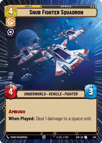 Snub Fighter Squadron (Hyperspace) (458), Ashes of the Empire — Star Wars card price