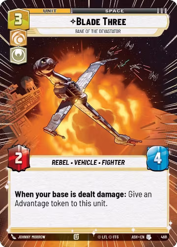 Blade Three - Bane of the Devastator (Hyperspace) (468), Ashes of the Empire — Star Wars card price
