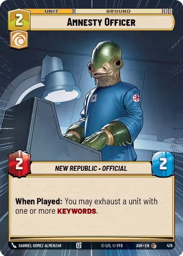 Amnesty Officer (Hyperspace) (478), Ashes of the Empire — Star Wars card price