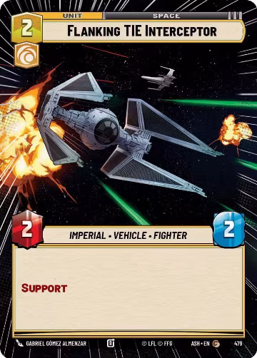 Flanking TIE Interceptor (Hyperspace) (479), Ashes of the Empire — Star Wars card price