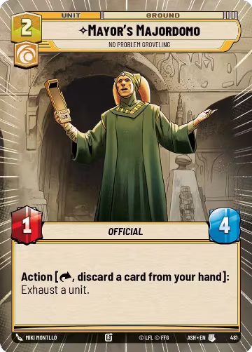 Mayor's Majordomo - No Problem Groveling (Hyperspace) (481), Ashes of the Empire — Star Wars card price