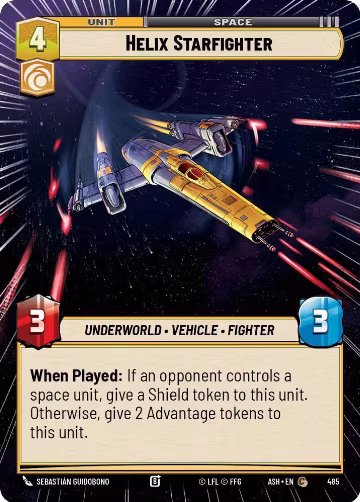 Helix Starfighter (Hyperspace) (485), Ashes of the Empire — Star Wars card price
