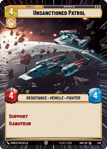 Unsanctioned Patrol (Hyperspace) (486), Ashes of the Empire — Star Wars card price