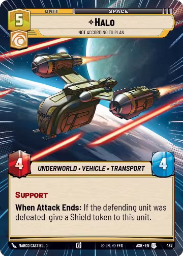 Halo - Not According to Plan (Hyperspace) (487), Ashes of the Empire — Star Wars card price