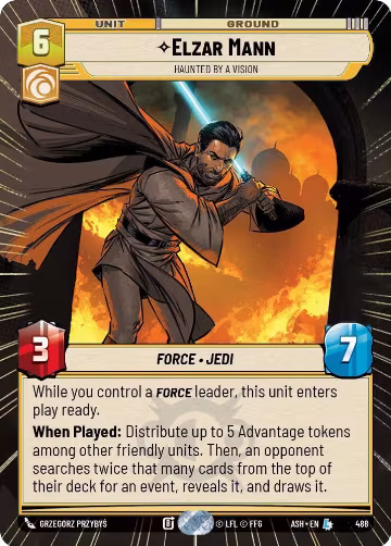 Elzar Mann - Haunted by a Vision (Hyperspace) (488), Ashes of the Empire — Star Wars card price