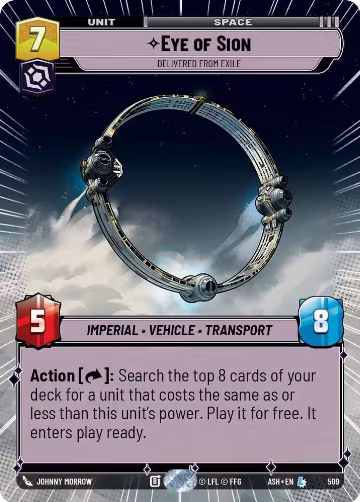 Eye of Sion - Delivered from Exile (Hyperspace) (509), Ashes of the Empire — Star Wars card price