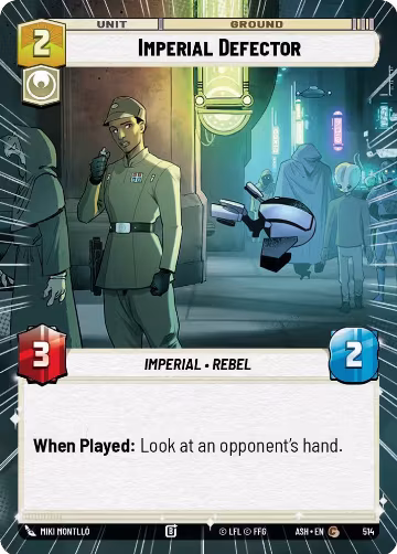 Imperial Defector (Hyperspace) (514), Ashes of the Empire — Star Wars card price