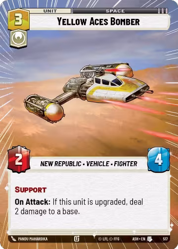 Yellow Aces Bomber (Hyperspace) (517), Ashes of the Empire — Star Wars card price