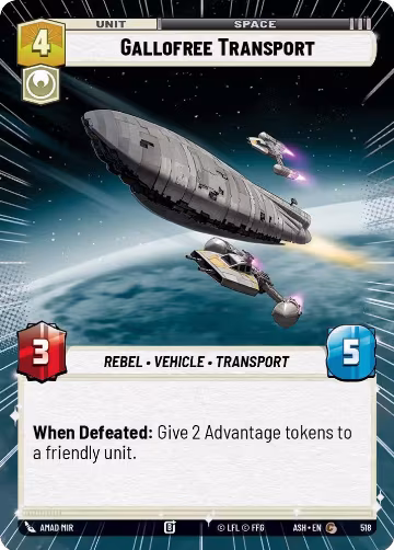 Gallofree Transport (Hyperspace) (518), Ashes of the Empire — Star Wars card price