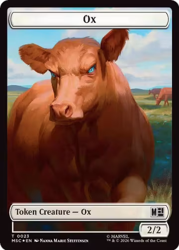 Ox (0023) // Construct (0030) Double-Sided Token (Surge Foil) (23 // 30), Commander: Marvel Super Heroes — Magic card price