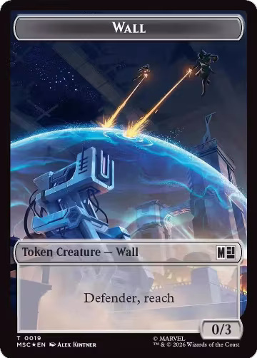Wall (0019) // Merfolk (0024) Double-Sided Token (Surge Foil) (19 // 24), Commander: Marvel Super Heroes — Magic card price