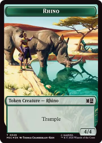 Rhino (0029) // Elephant (0028) Double-Sided Token (Surge Foil) (29 // 28), Commander: Marvel Super Heroes — Magic card price