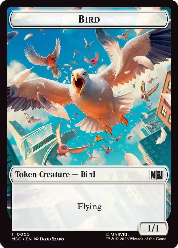Bird // Rhino Double-Sided Token (5 // 13), Commander: Marvel Super Heroes — Magic card price