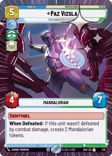 Paz Vizsla - For a Brighter Future (Hyperspace Foil) (530), Ashes of the Empire — Star Wars card price