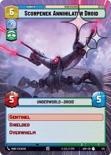 Scorpenek Annihilator Droid (Hyperspace Foil) (531), Ashes of the Empire — Star Wars card price