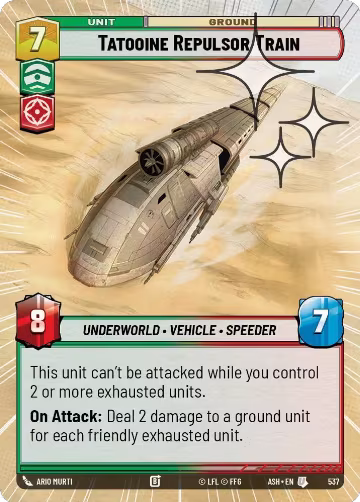 Tatooine Repulsor Train (Hyperspace Foil) (537), Ashes of the Empire — Star Wars card price