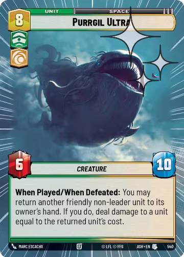 Purrgil Ultra (Hyperspace Foil) (540), Ashes of the Empire — Star Wars card price