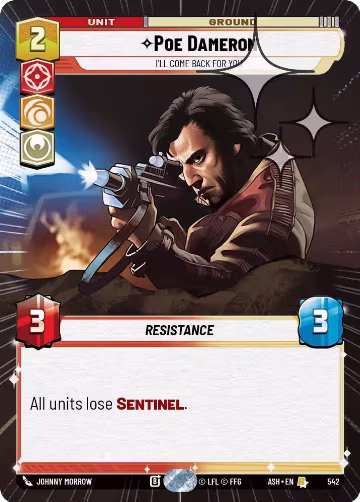 Poe Dameron - I'll Come Back For You (Hyperspace Foil) (542), Ashes of the Empire — Star Wars card price