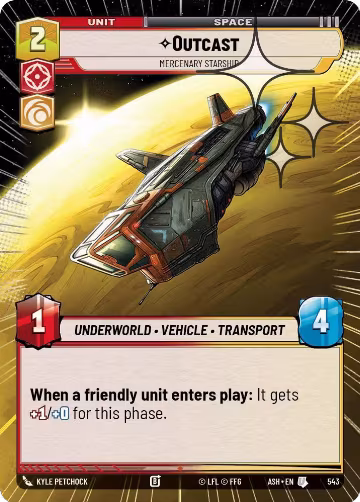 Outcast - Mercenary Starship (Hyperspace Foil) (543), Ashes of the Empire — Star Wars card price