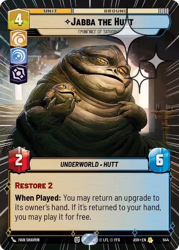 Jabba the Hutt - Eminence of Tatooine (Hyperspace Foil) (544), Ashes of the Empire — Star Wars card price