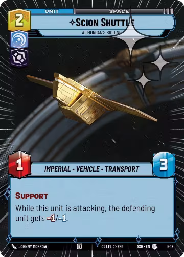 Scion Shuttle - At Morgan's Bidding (Hyperspace Foil) (548), Ashes of the Empire — Star Wars card price