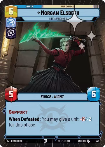 Morgan Elsbeth - Life Abandoned (Hyperspace Foil) (552), Ashes of the Empire — Star Wars card price