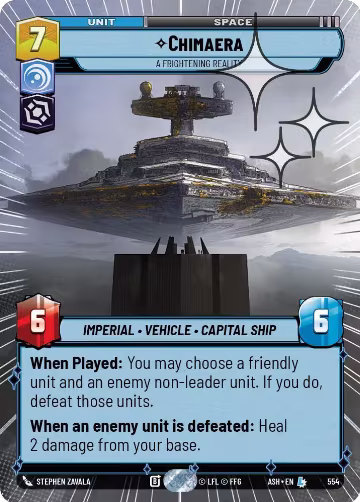Chimaera - A Frightening Reality (Hyperspace Foil) (554), Ashes of the Empire — Star Wars card price