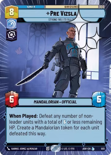 Pre Vizsla - Strong-Willed Ruler (Hyperspace Foil) (555), Ashes of the Empire — Star Wars card price