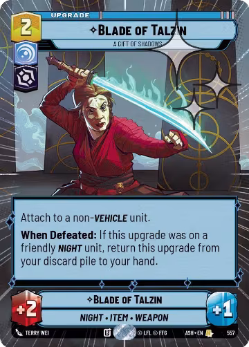 Blade of Talzin - A Gift of Shadows (Hyperspace Foil) (557), Ashes of the Empire — Star Wars card price