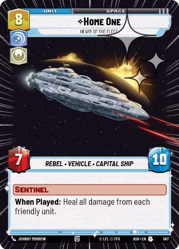 Home One - Heart of the Fleet (Hyperspace Foil) (567), Ashes of the Empire — Star Wars card price