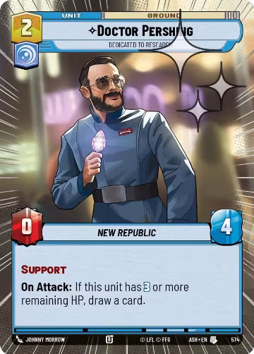 Doctor Pershing - Dedicated to Research (Hyperspace Foil) (574), Ashes of the Empire — Star Wars card price