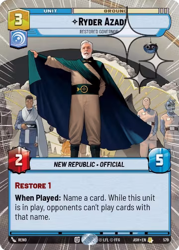 Ryder Azadi - Restored Governor (Hyperspace Foil) (579), Ashes of the Empire — Star Wars card price