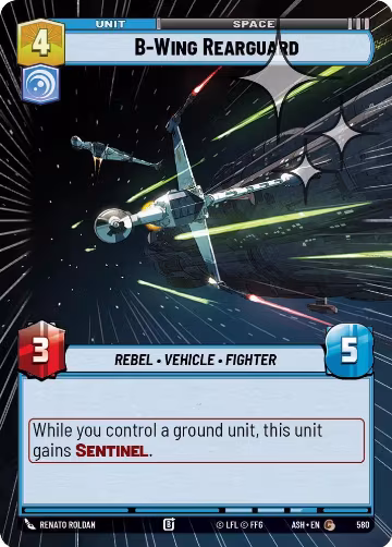 B-Wing Rearguard (Hyperspace Foil) (580), Ashes of the Empire — Star Wars card price