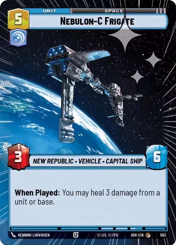 Nebulon-C Frigate (Hyperspace Foil) (583), Ashes of the Empire — Star Wars card price