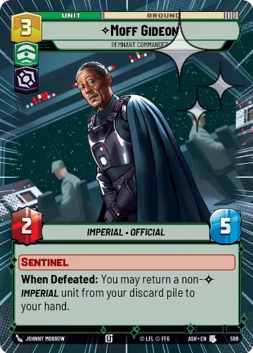 Moff Gideon - Remnant Commander (Hyperspace Foil) (599), Ashes of the Empire — Star Wars card price