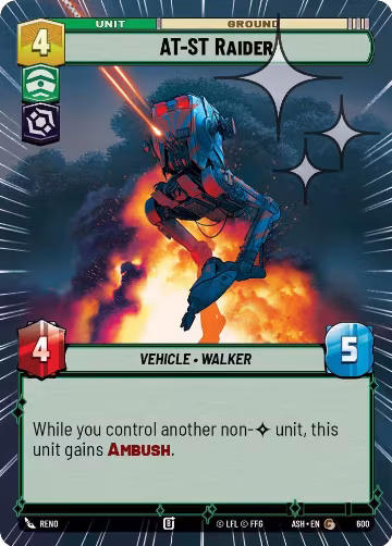 AT-ST Raider (Hyperspace Foil) (600), Ashes of the Empire — Star Wars card price