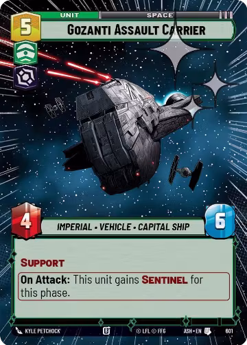 Gozanti Assault Carrier (Hyperspace Foil) (601), Ashes of the Empire — Star Wars card price