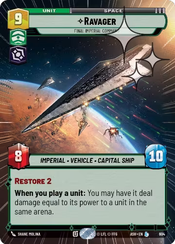 Ravager - Final Imperial Command (Hyperspace Foil) (604), Ashes of the Empire — Star Wars card price