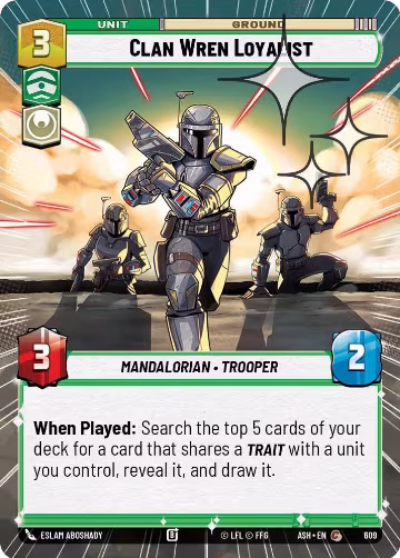 Clan Wren Loyalist (Hyperspace Foil) (609), Ashes of the Empire — Star Wars card price