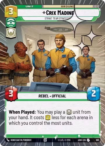 Crix Madine - Strike Team Strategist (Hyperspace Foil) (610), Ashes of the Empire — Star Wars card price