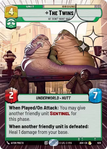 The Twins - We Don't Want War (Hyperspace Foil) (629), Ashes of the Empire — Star Wars card price