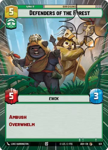 Defenders of the Forest (Hyperspace Foil) (631), Ashes of the Empire — Star Wars card price