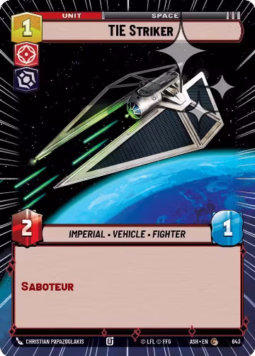 TIE Striker (Hyperspace Foil) (643), Ashes of the Empire — Star Wars card price