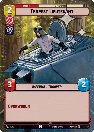 Tempest Lieutenant (Hyperspace Foil) (645), Ashes of the Empire — Star Wars card price