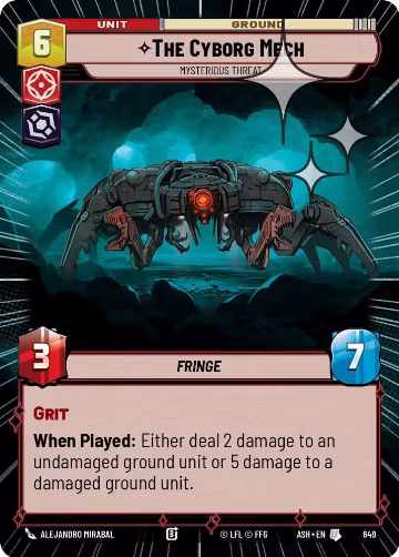 The Cyborg Mech - Mysterious Threat (Hyperspace Foil) (649), Ashes of the Empire — Star Wars card price
