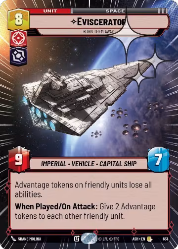Eviscerator - Burn Them Away (Hyperspace Foil) (651), Ashes of the Empire — Star Wars card price